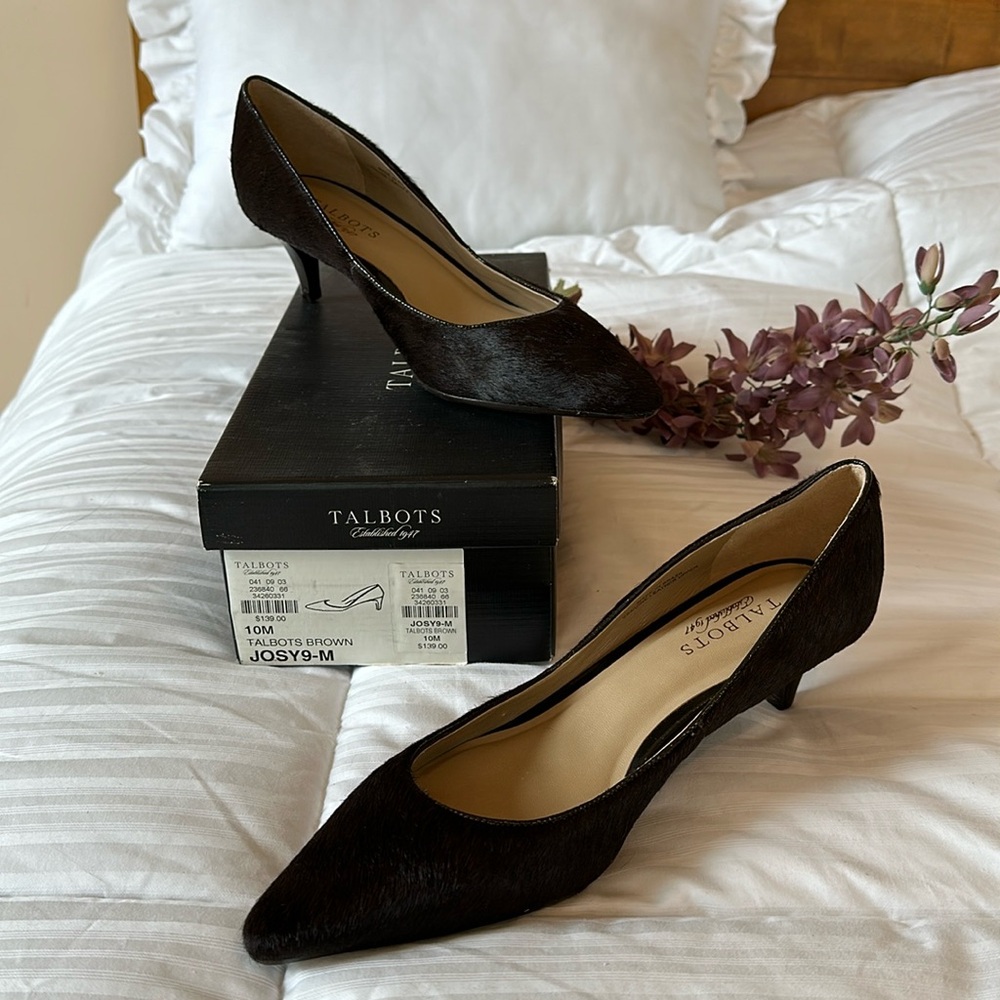 Talbots Hair Calf Kitten Heel Pumps - 10